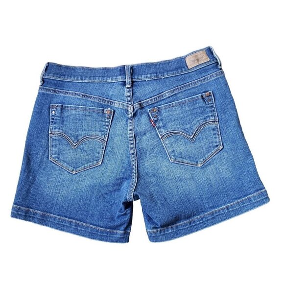 Levi's Pants - Levi's 515 Stretch Denim Contrast Stitch 5 Pocket HIgh Waist Mom Shorts Sz 8